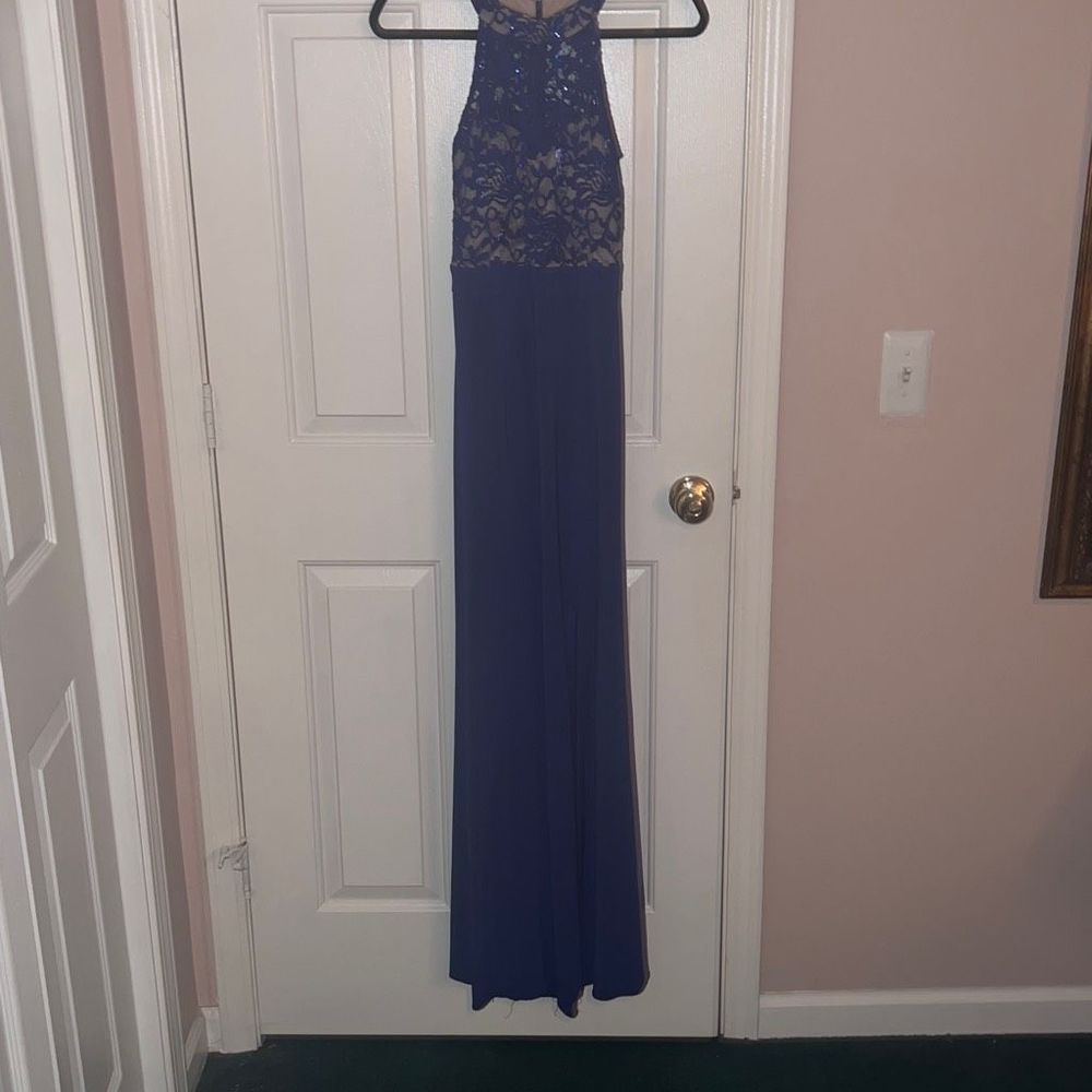 NWOT! Morgan & Co Royal shimmering blue evening dress